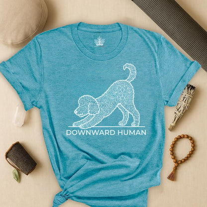 Downward Human – Mandala Labradoodle Dog Yoga Tee