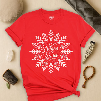Stillness Is the Season - Mindful Winter Snowflake Tee
