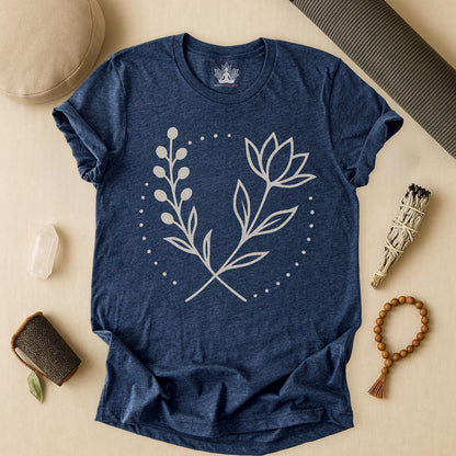 Bloom in Balance – Minimalist Yoga Tee