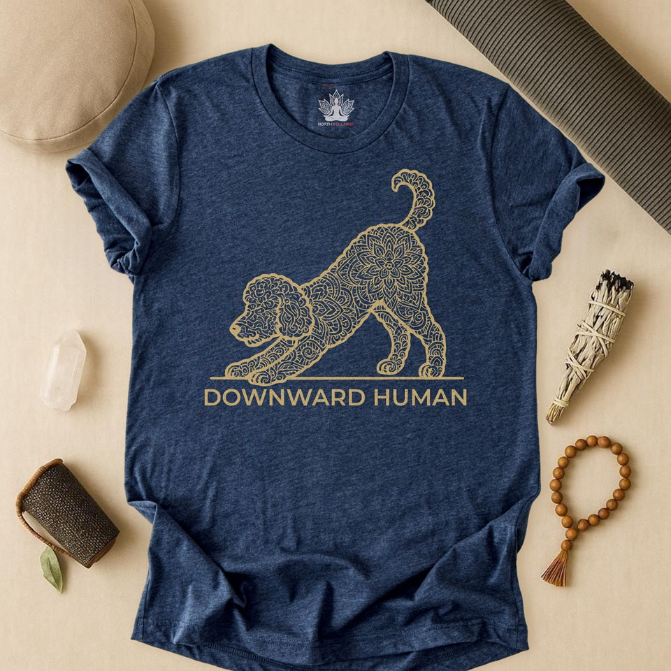 Downward Human – Mandala Labradoodle Dog Yoga Tee
