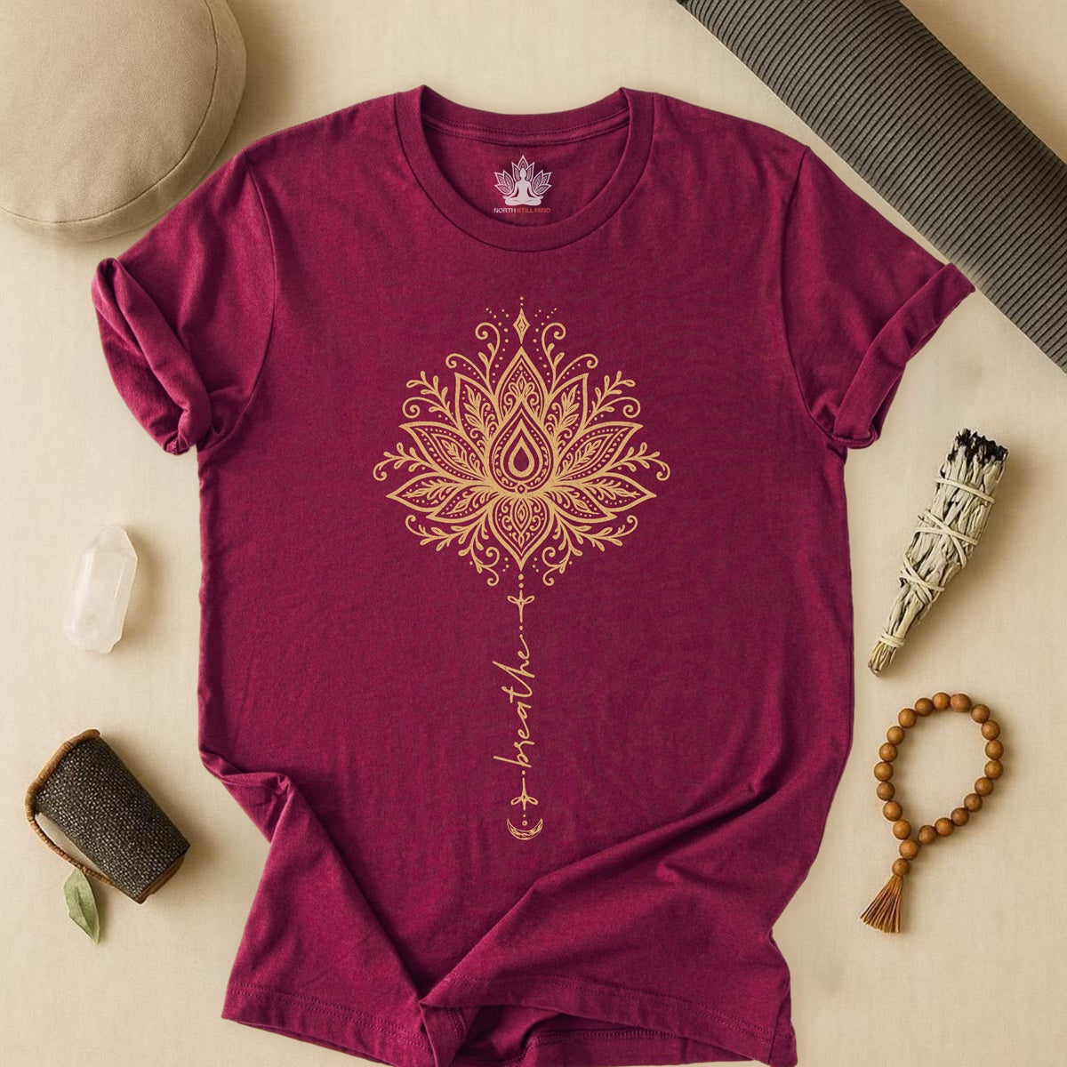Breathe Lotus Mandala - Mindful Yoga Tee