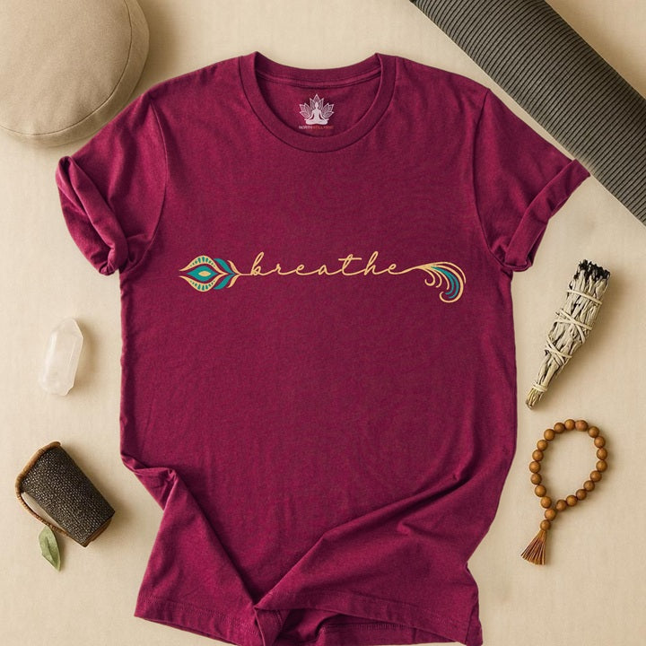 Breathe Feather Flow - Mindful Calm Tee