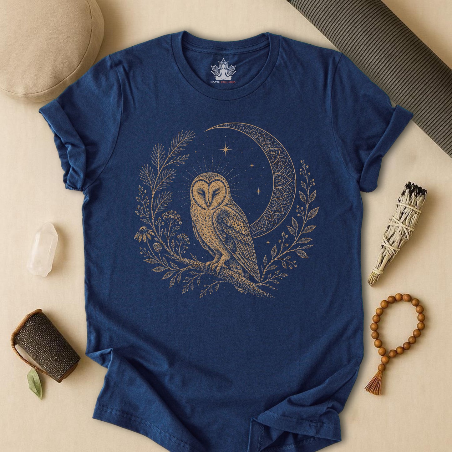 Barn Owl Mandala Moon Tee