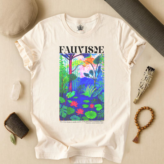 Peace in the Chaos – Fauvisme Lotus Tee