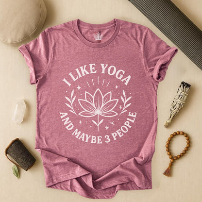 I Like Yoga & Maybe 3 People – Lotus Graphic Tee