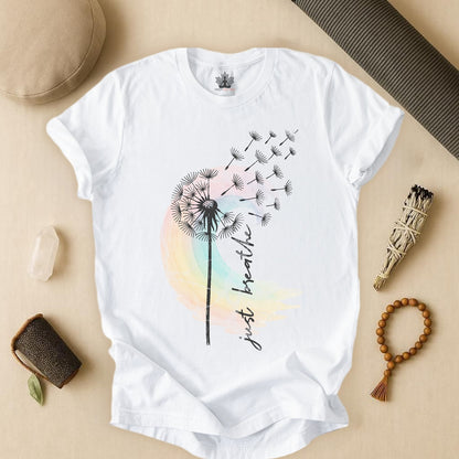 Dandelion Rainbow - Just Breathe Tee