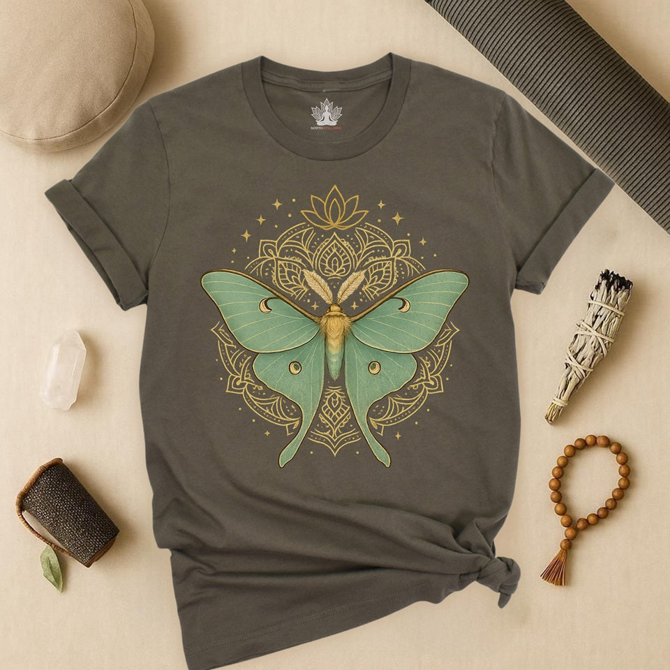Celestial Moth Mandala - Sacred Lotus Tee
