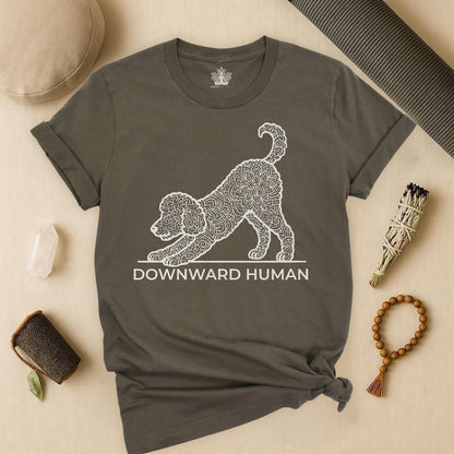 Downward Human – Mandala Labradoodle Dog Yoga Tee