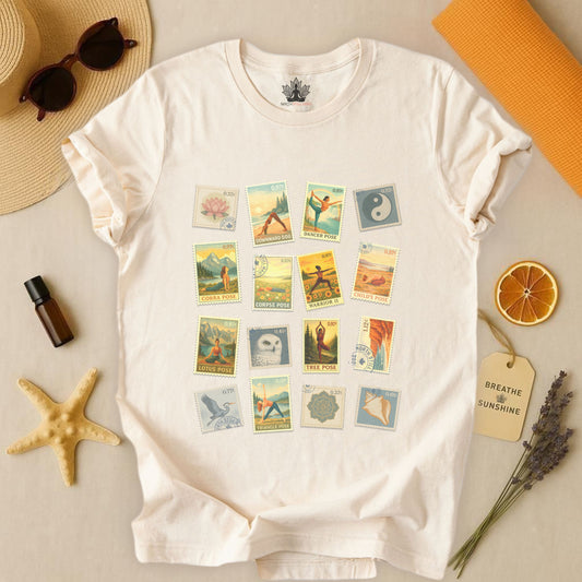 Vintage Yoga Postage Stamps – Canada Inspired Tee