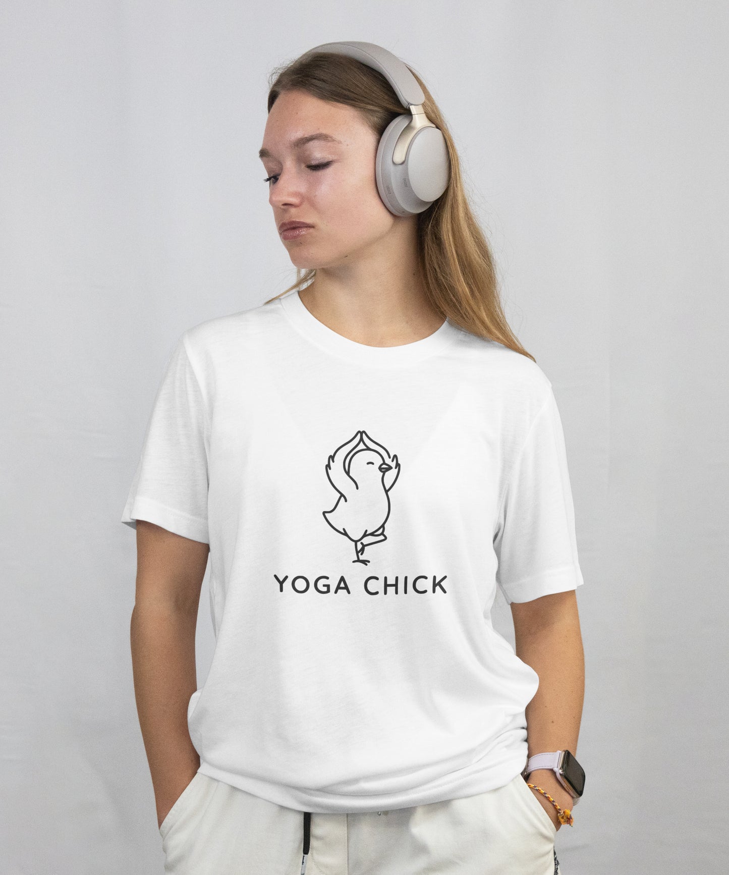 Minimalist Yoga Chick – Cute Mindful Humor Tee