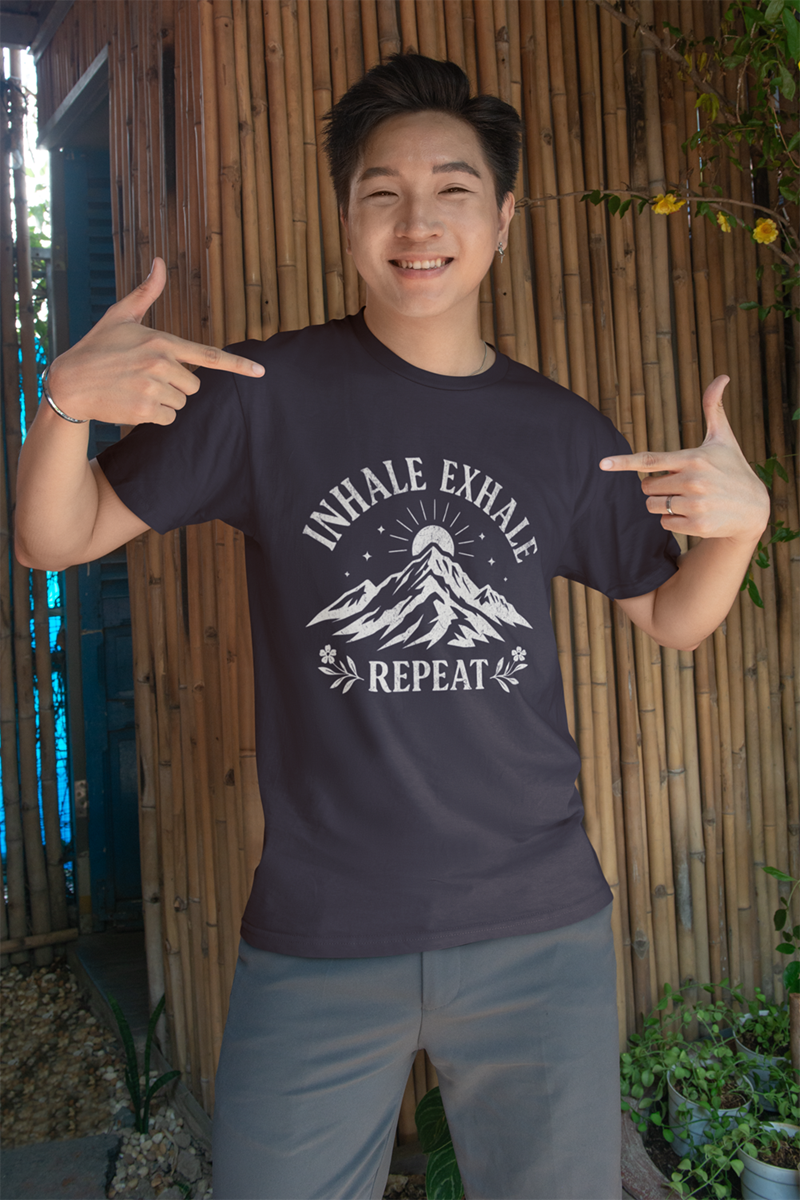 Inhale Exhale Repeat - Mountain Peace Men Tee