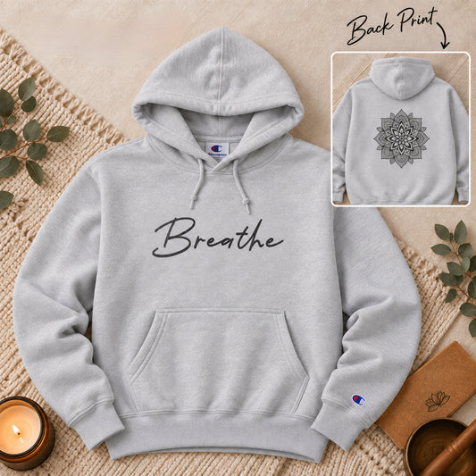 Sweat à capuche Cozy Champion Breathe – Dos Mandala