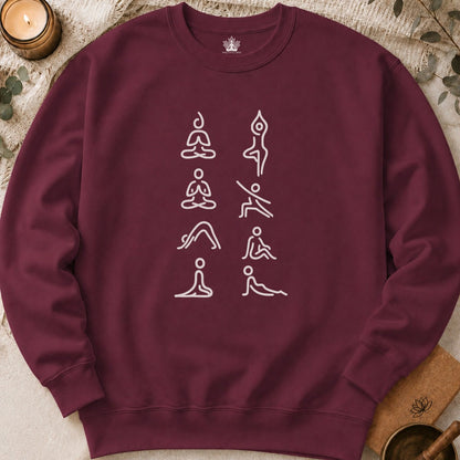 Line Art Yoga Poses Sweatshirt