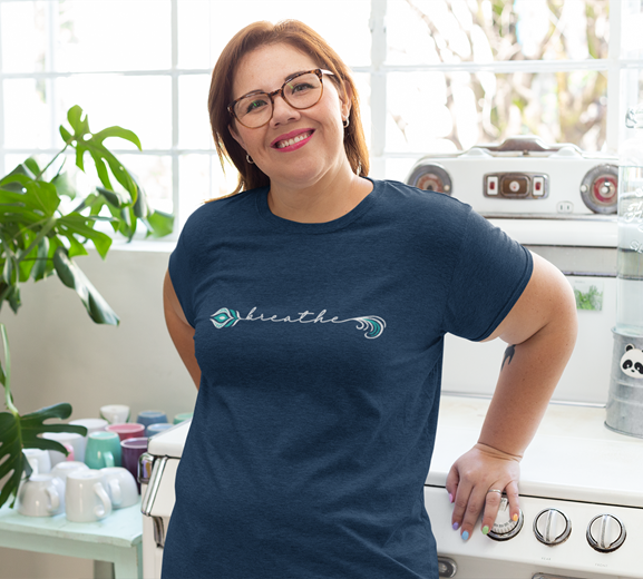 Breathe Feather Flow - Mindful Calm Tee